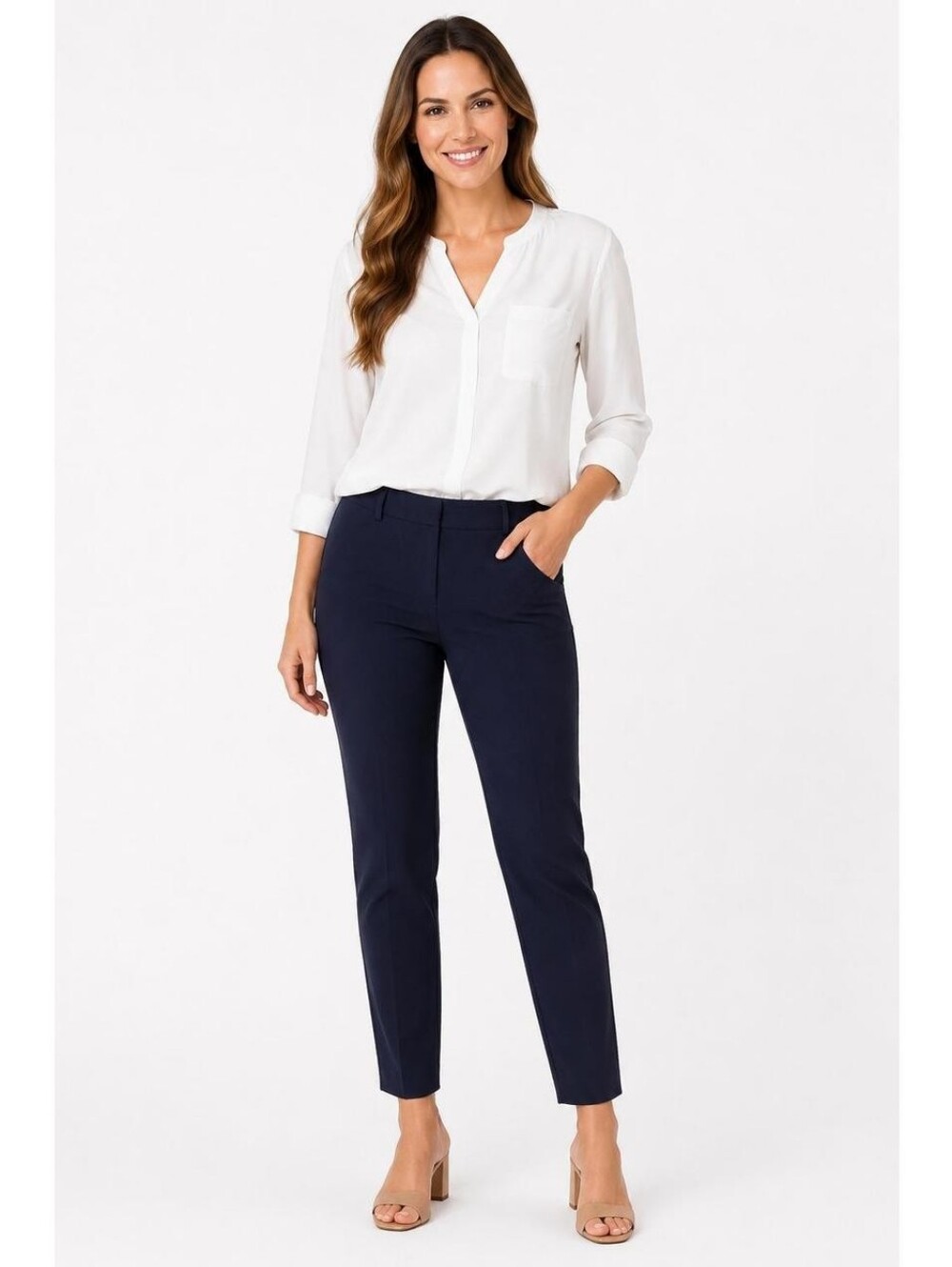 Express Skinny Mid-rise Navy Ankle Pants - Women
